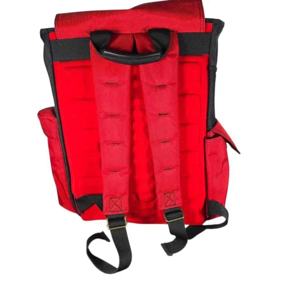 Vintage Marlboro Backpack Red Black‎ Buckle Flap Daypack Padded Back Spellout